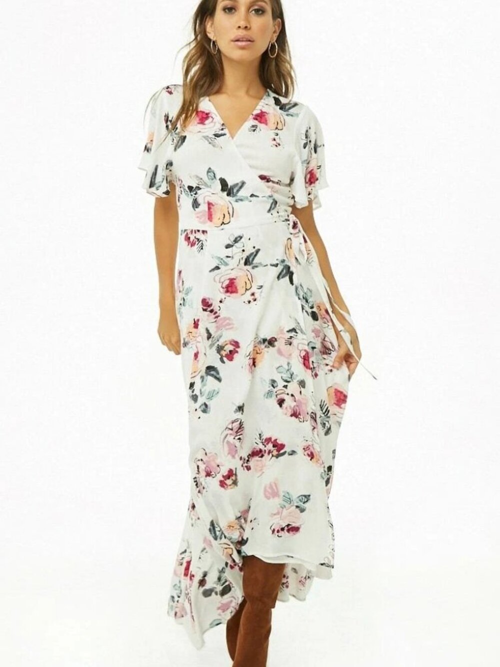 Forever 21 Floral Print Wrap Dress, size S